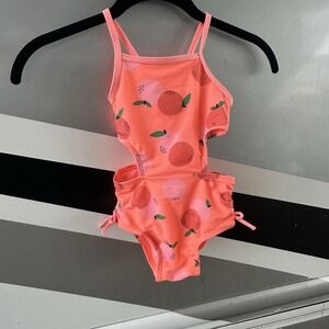New ONE PIECE SWIMSUIT Monokini Size 2T Orange Fruit UPF 50 TODDLER CAT & JACK